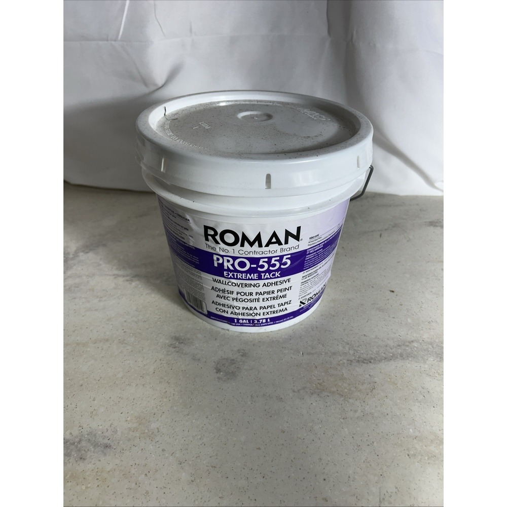 Roman PRO-555 Extreme Tack Wallpaper Adhesive Paste, 1 Gallon, White